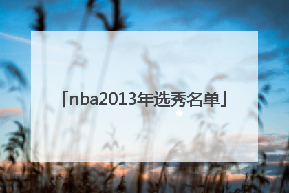 「nba2013年选秀名单」nba2013年选秀顺位排名名单